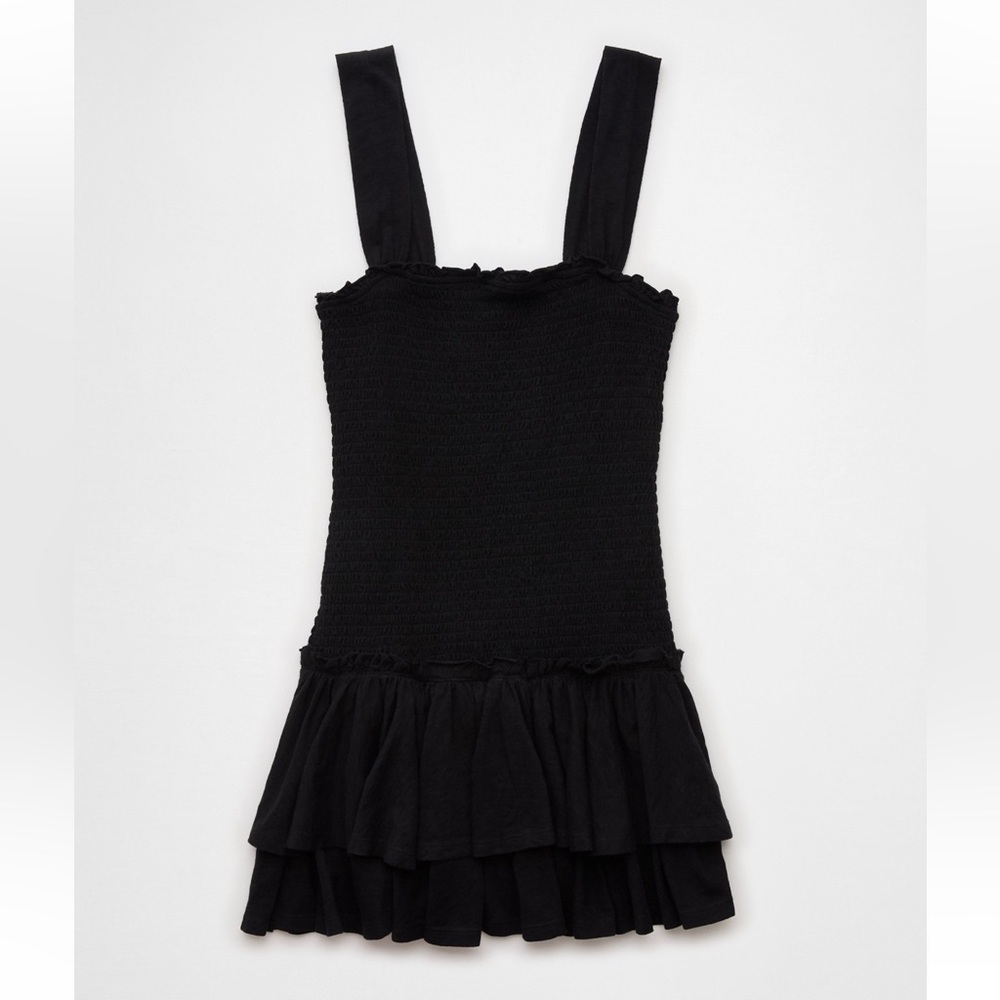 American Eagle Sunchaser Knit Smocked Drop Waist Mini Dress - Picture 4 of 5